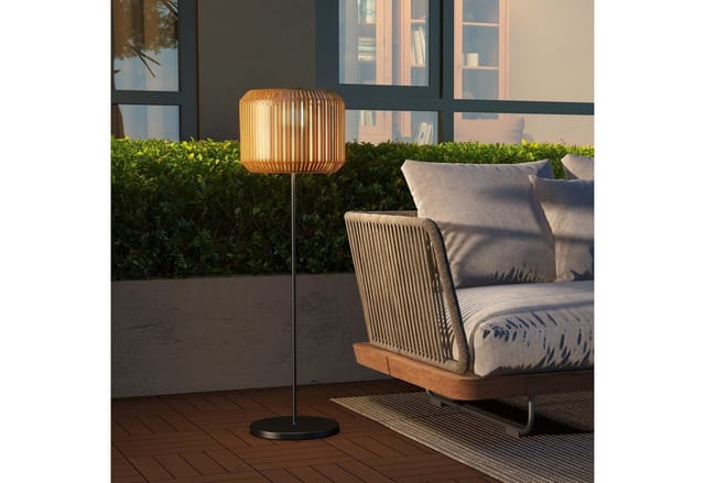 Solar Stehlampe Rattan Solarlampen mit Lichtsensor Aufladbar led Solarleuchte IP44 Wasserdichte Solarlampe Outdoor Lampe Solarlaterne für Garten