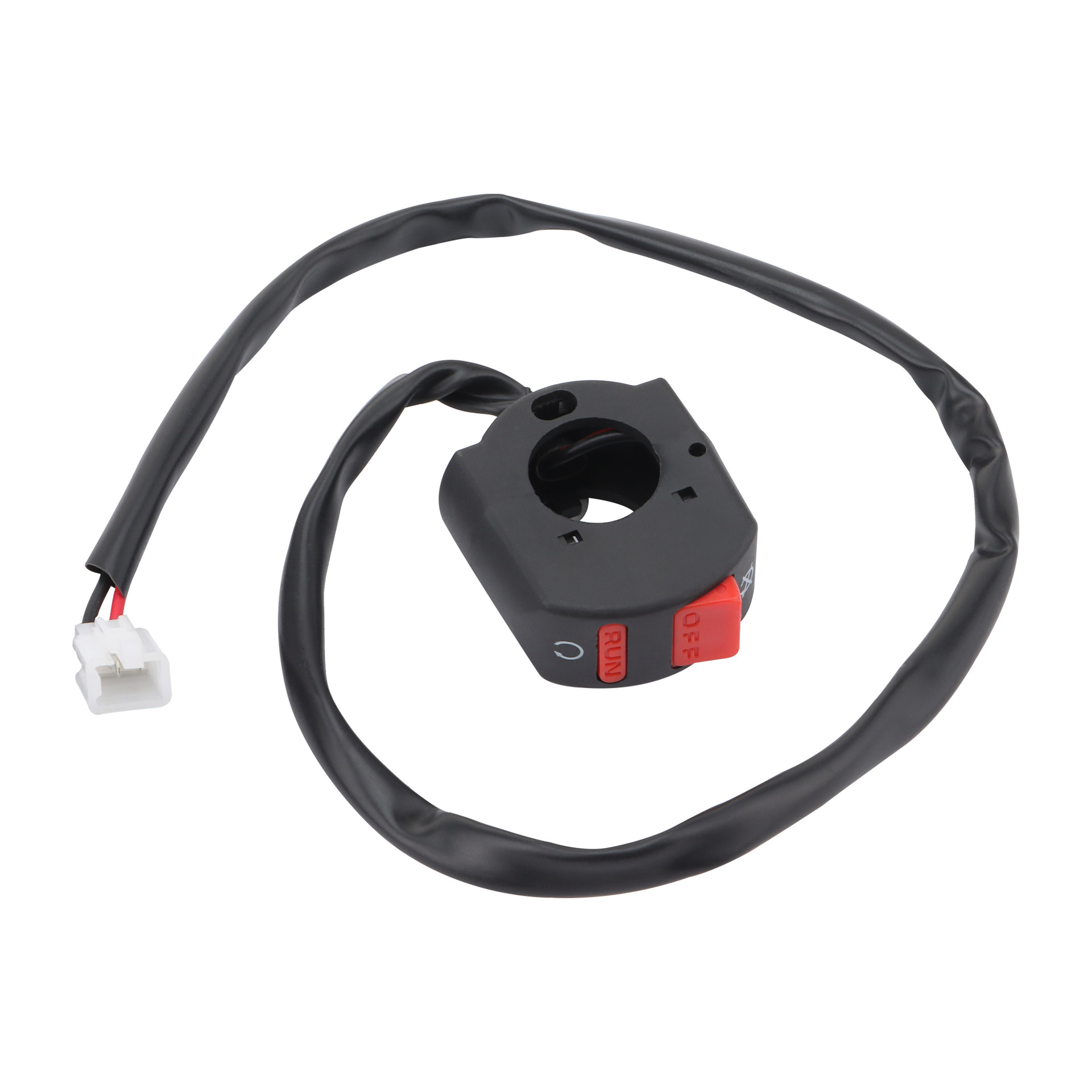 Interrupteur D'Arrêt Moteur Simple Style Apollo, Câble De Commande Au Guidon De 22 Mm (7/8 Pouce), Longueur 450 Mm, Bouton D'Arrêt D'Urgence Pour Moto, Étanche Et Antichoc, Rouge