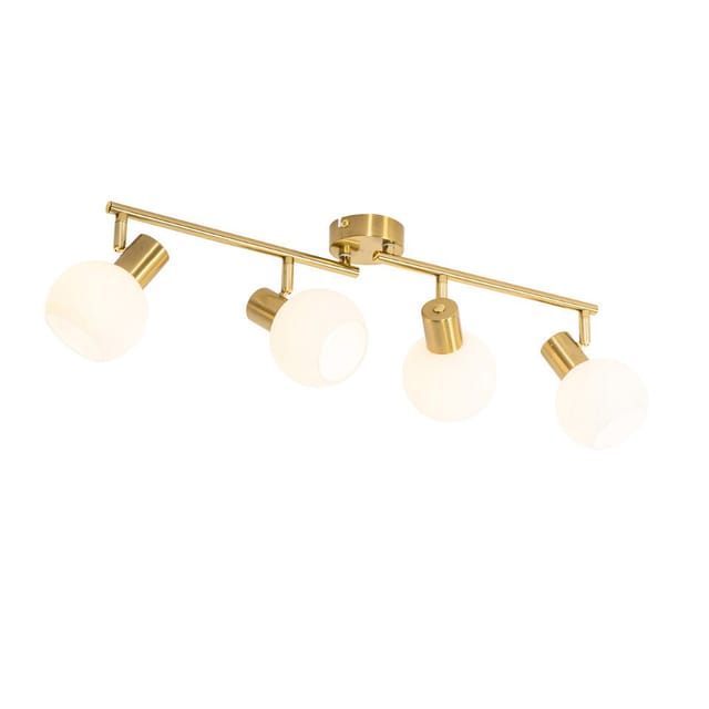 Deckenstrahler Gold mit Opalglas 4-flammig verstellbar - Anouk