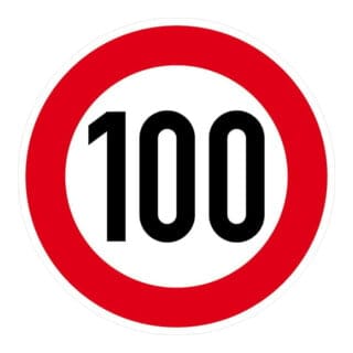 Sonstige - Verkehrszeichen 274-100 Ronde 600 mm, 100 km/h, RAL-Gütezeichen Folie RA1