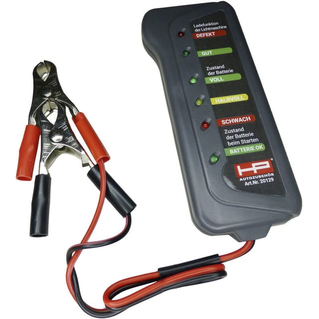 Hp Autozubehör - Kfz-Batterietester 12 v Batterieprüfung, Kontrolle Lichtmaschine, Ladeüberwachung 23