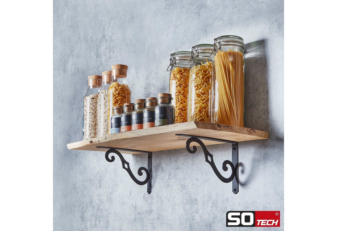 So-tech - sotech Regalkonsole RK17 schwarz Tragkraft max. 30 kg pro Paar 125 x 90 mm