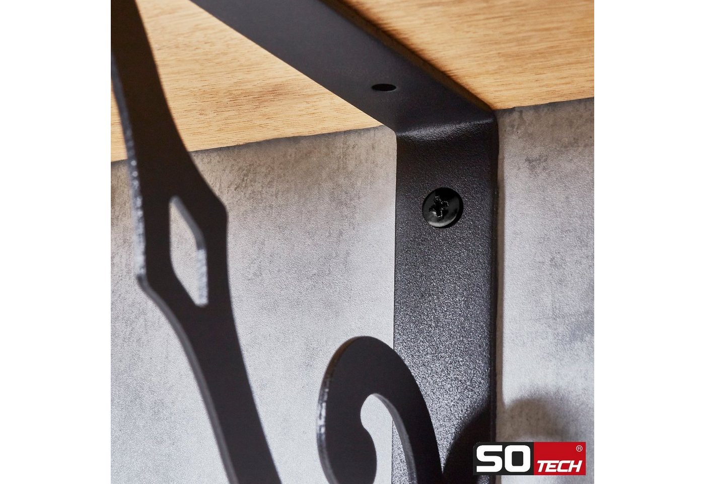 So-tech - sotech Regalkonsole RK17 schwarz Tragkraft max. 30 kg pro Paar 125 x 90 mm Bild 5