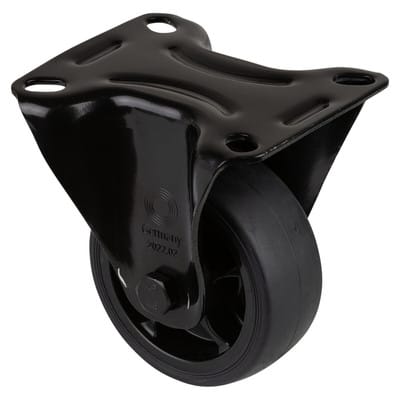 Bs Transportrolle L810, Bockrolle Rad-Ø 80mm,B 32mm,100kg mit Anschraubplatte Schwarz - Bs Rollen