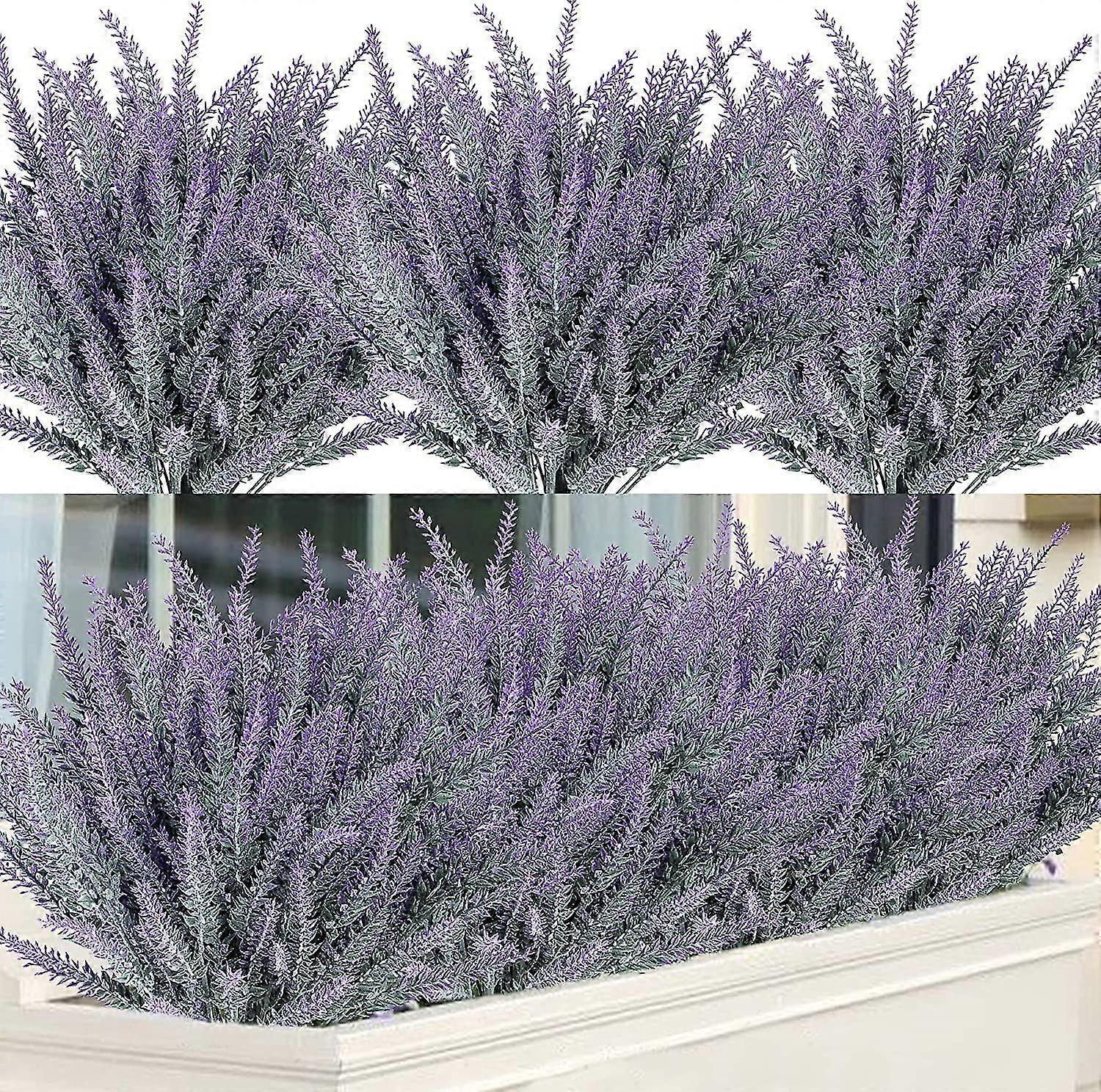 12 Bündel Künstliche Lavendelblumen, Künstliche Lila Kunststoffblumen Für Zuhause, Hochzeit, Küche, Garten, Terrasse, Fensterkasten, Büro, Tischdekoration