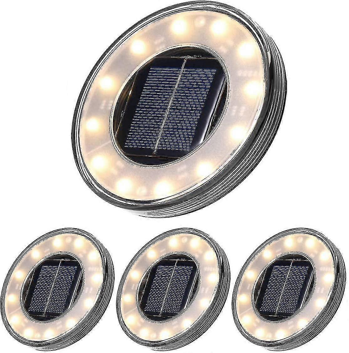 4er-pack Led-solar-stehleuchten, 12 Leds, Wasserdicht (ip68), Straßenbeleuchtung, Erdbeleuchtung, Geeignet Für Wege, Gärten, Terrassen.