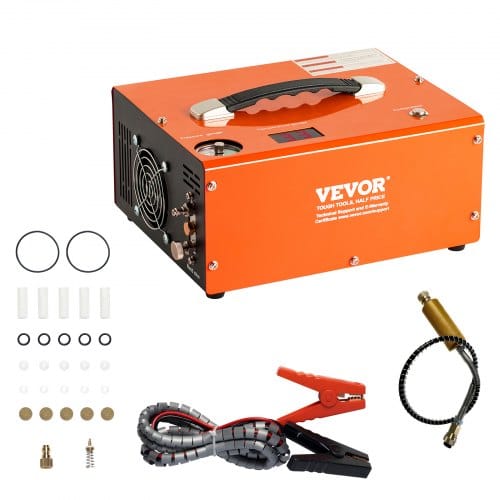 Mophorn - Vevor Pcp Kompressor 30mpa/4500psi Luftkompressor 0,5l Dc12v & Ac120v Tauchkompressor Luftpump Inkl. 8-mm-hochdruckschlauchs Mit Schnellkupplung Batterieklemmen Filterwatte Airgun Gewehr