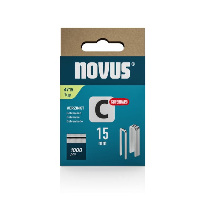 Novus - Schmalrückenklammer c Typ 4 Breite 6 mm Schenkellänge 15 mm Drahtbreite 1,1 mm