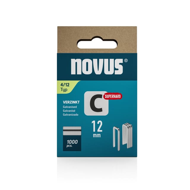 Novus - Schmalrückenklammer c Typ 4 Breite 6 mm Schenkellänge 12 mm Drahtbreite 1,1 mm
