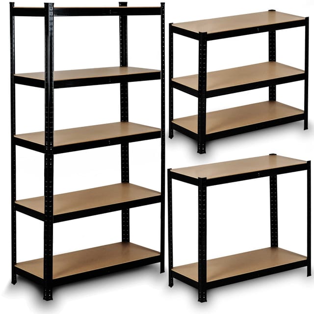 Lagerregal aus Metall 150 x 75 x 30 cm Humberg HR-811 schwarz