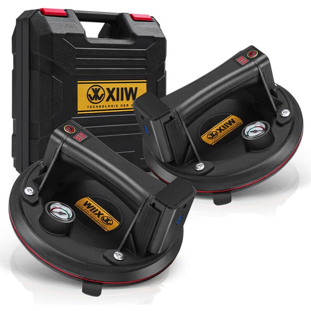 2x 8'' Saugheber Mit 2600mah Akku Elektrisch Glassauger Glasheber Vakuumheber Sauggriff, Lcd Display, Vakuum Starker Saugnapf,max 300kg, Für Schweres Glas, Fliesen, Saugnäpfe Materialtransport