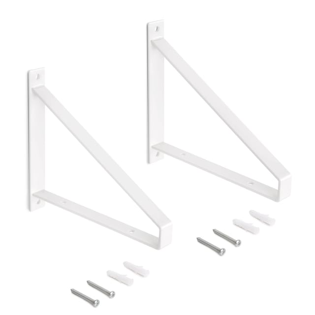 Emuca - Satz träger-Set für Regale in Holz Shelf mit dreieckiger Form, Stahl, Weiß