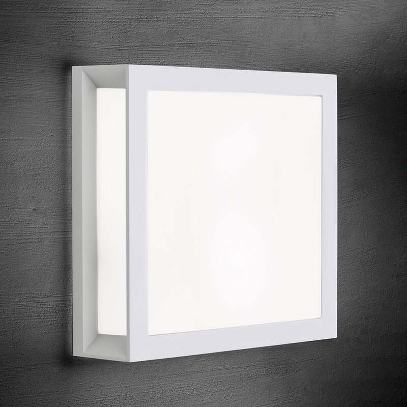 [neuwertig] B-ware Außenwandleuchte Henry Led Gartenleuchte Wandleuchte Lampe Weiß Ip44 26x26cm