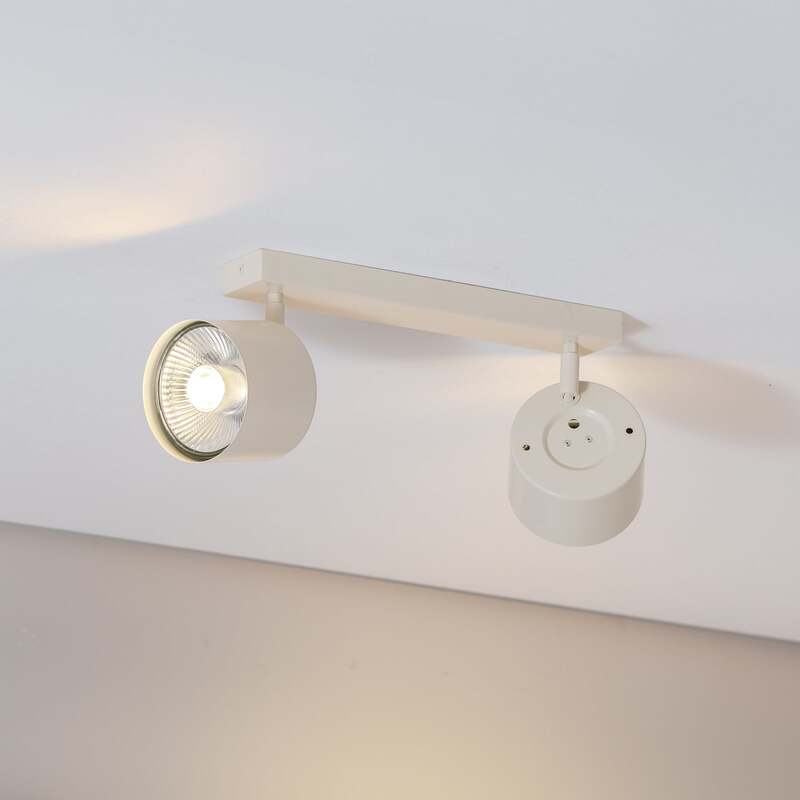 [neuwertig] B-ware Deckenspot Chloe Verstellbar 2-flammig Beige Stahl Dimmbar Gu10 15w Led