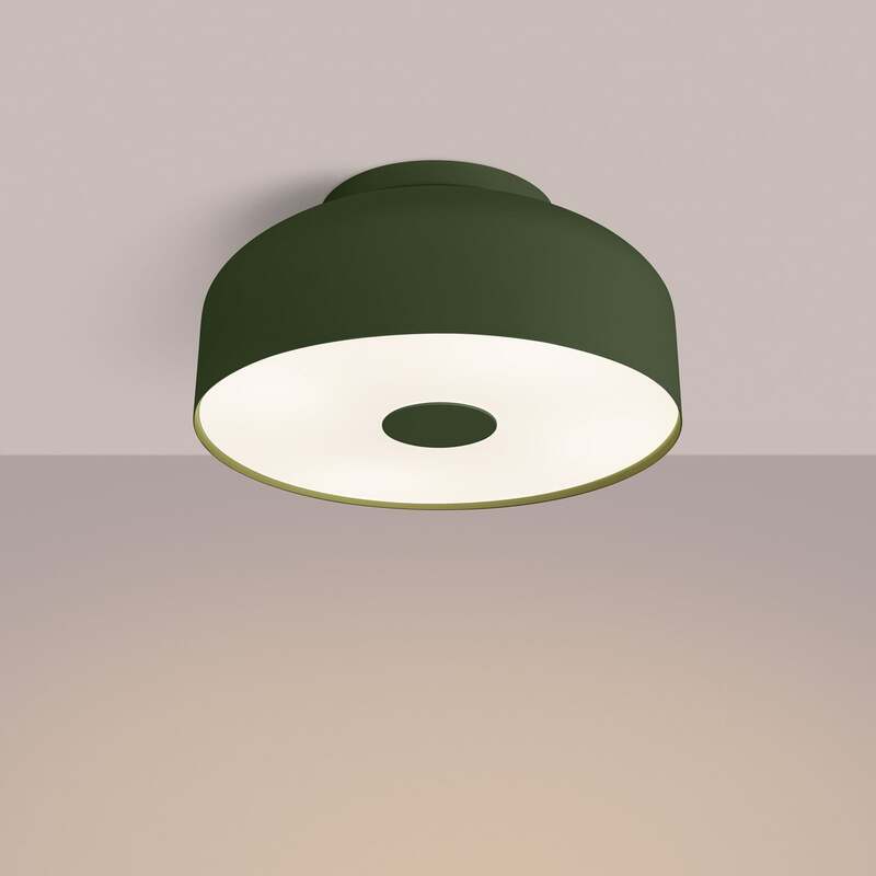 [gebraucht] B-ware Deckenleuchte Claro Olivgrün Led Lampe Leuchte Dimmbar 4 X E27 Ø 30cm Metall