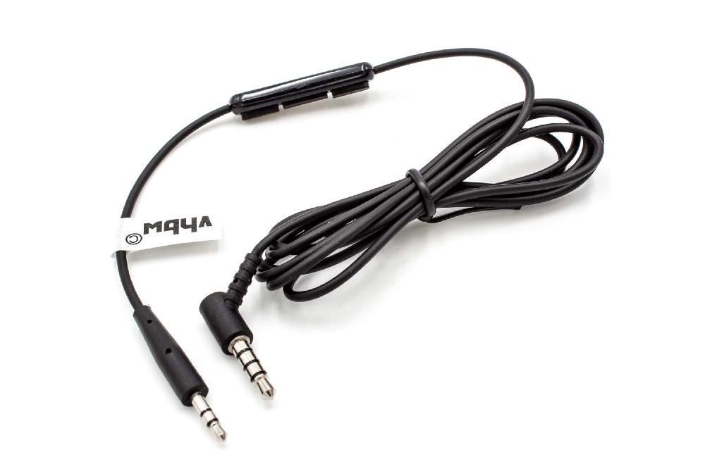 Vhbw Audio Aux Kabel Kompatibel Mit Bose Oe2i, Oe2 Kopfhörer - Audiokabel 3,5 Mm Klinkenstecker, Mikrofon, Rufannahme-taste, 120 Cm Schwarz
