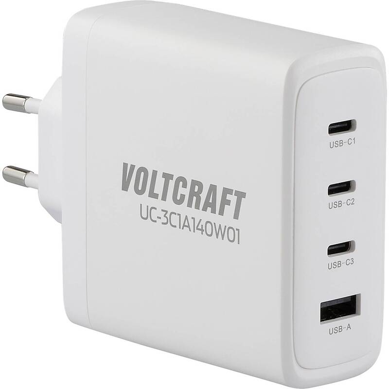 [neuwertig] B-ware Voltcraft Uc-3c1a140w01 Usb-ladegerät 140w 4 Ausgänge Gan Für Ipad Iphone Tablet