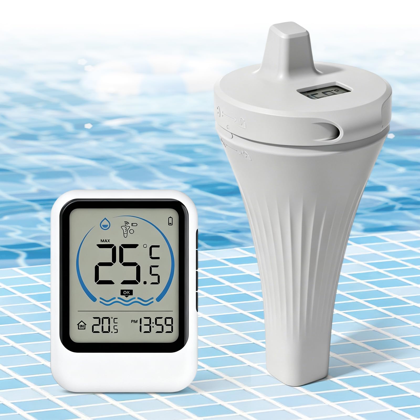 Ip68-konformes, Kabelloses Poolthermometer, Hochpräzises, Schwimmendes Digitalthermometer (-40 °c Bis +70 °c), Wasserdicht