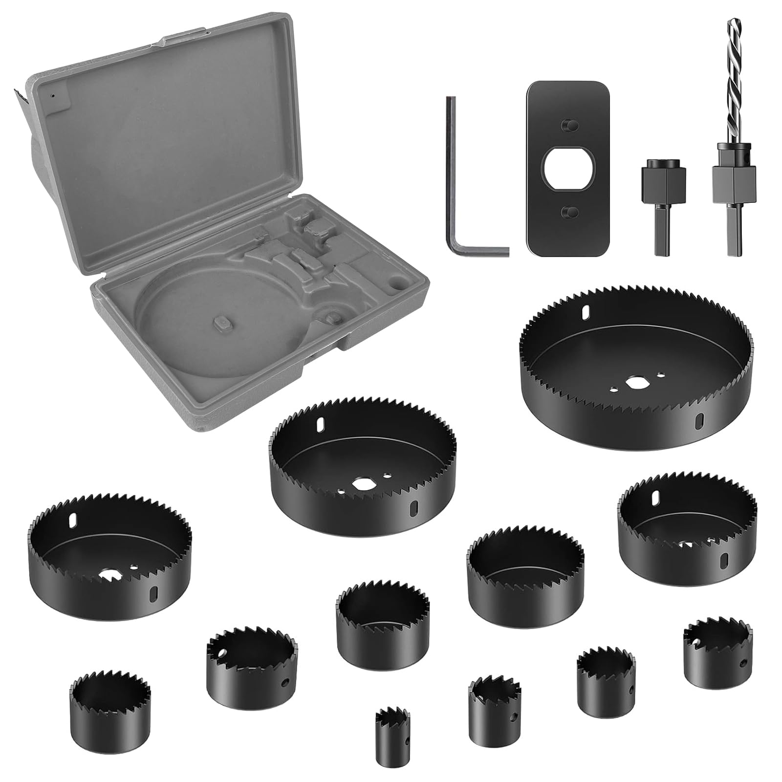 Set Mit 16 Lochsägen (19-127 Mm) Inklusive Zentrierbohrern