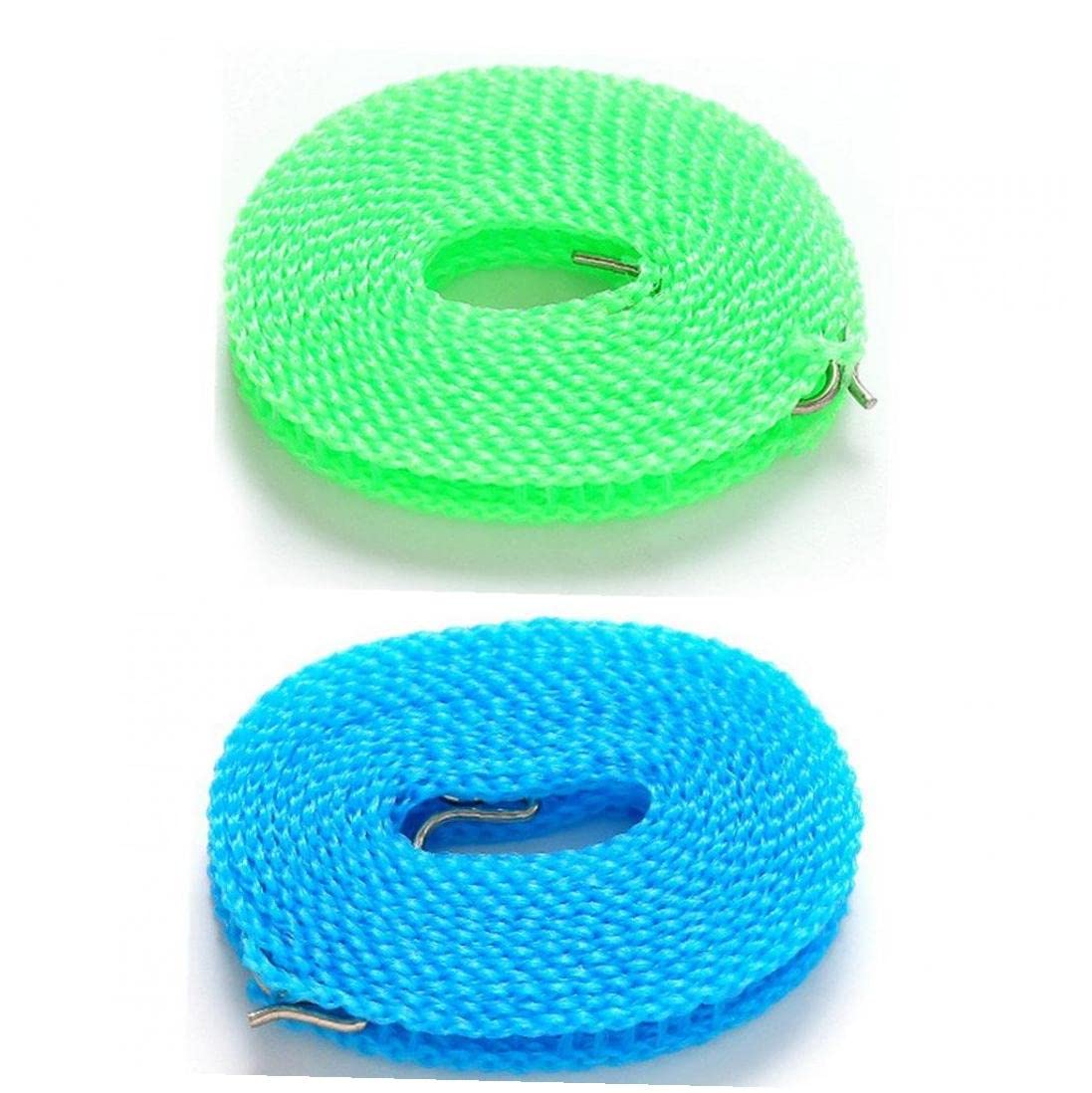 Meter Lange Outdoor-wäscheleine In Zwei Teilen: Winddicht, Tragbar, Rutschfest, Aus Elastischem Nylon.