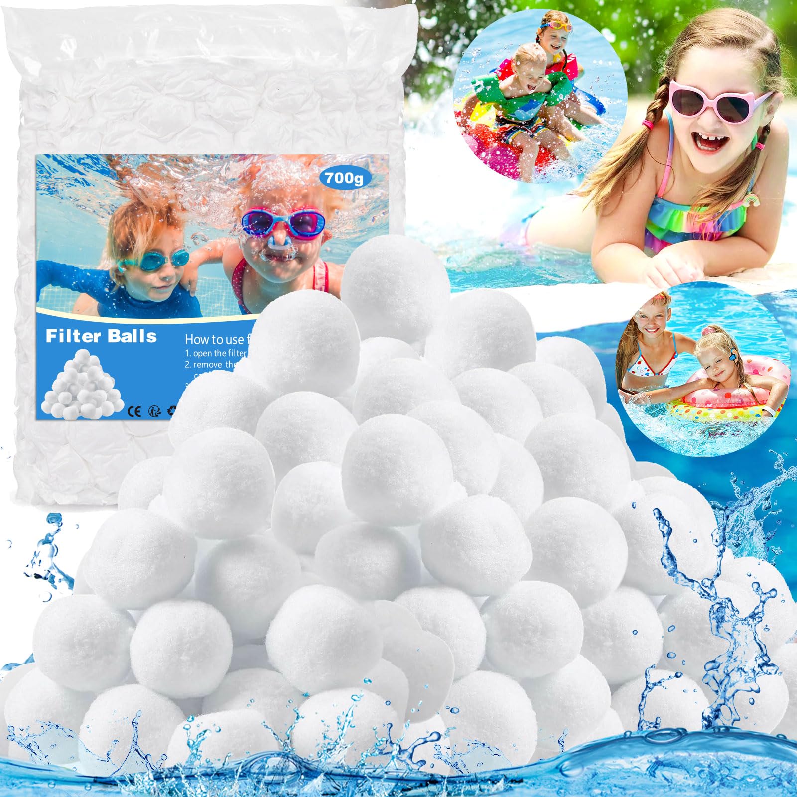 700 G Poolfilterbälle – Wiederverwendbar Und Entsprechen 25 Kg Filtersand.
