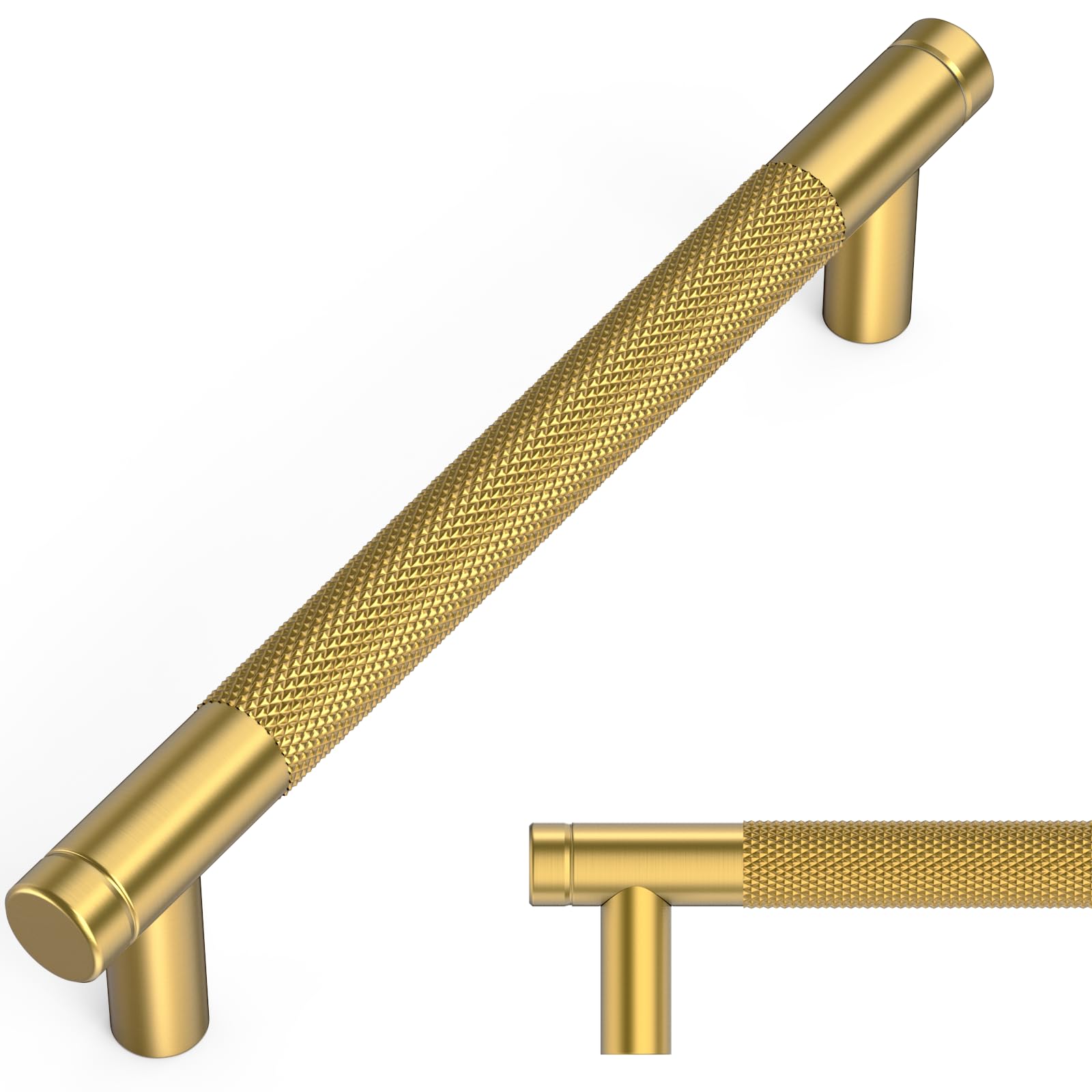 Set Mit 10 Möbelgriffen Aus Gebürstetem Messing, 128 Mm Lochabstand, Zinklegierung, Inklusive Schrauben, Geeignet Für Küchenschubladen Und -schränke