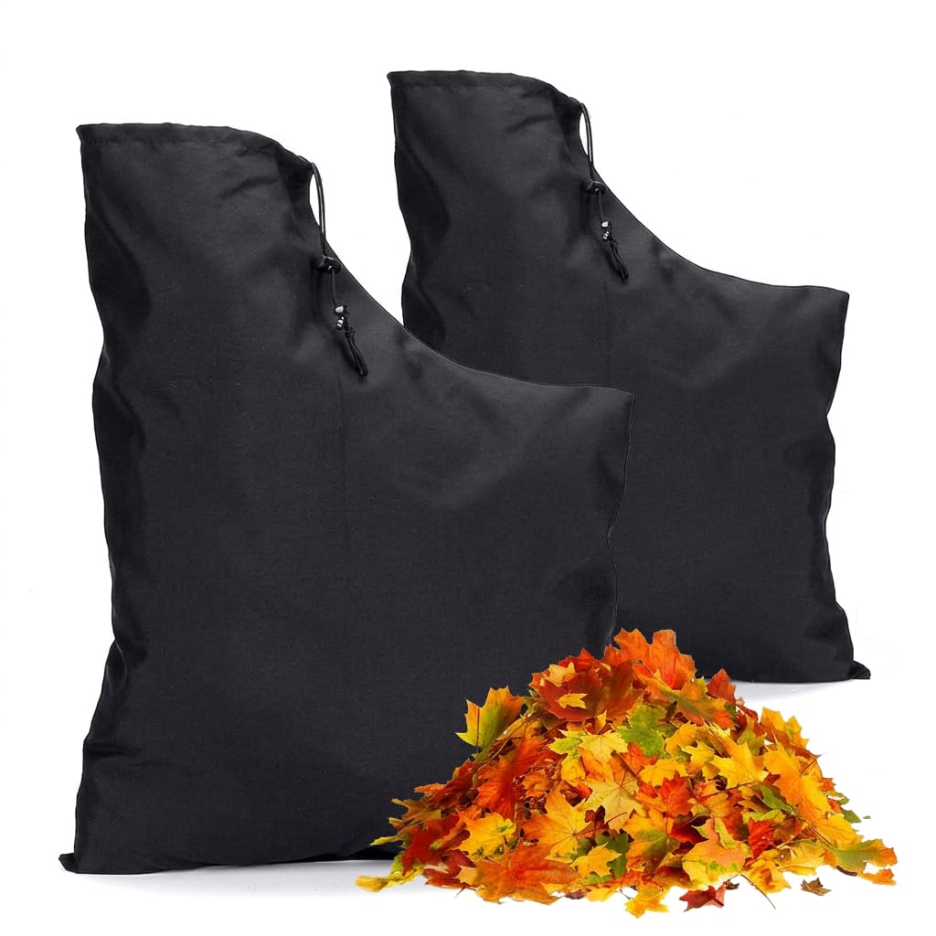 Zweiteiliger Laubfangsack Für Laubbläser/laubsauger, Universalsack, Sack Mit Verstellbarem Kordelzug – Schwarz