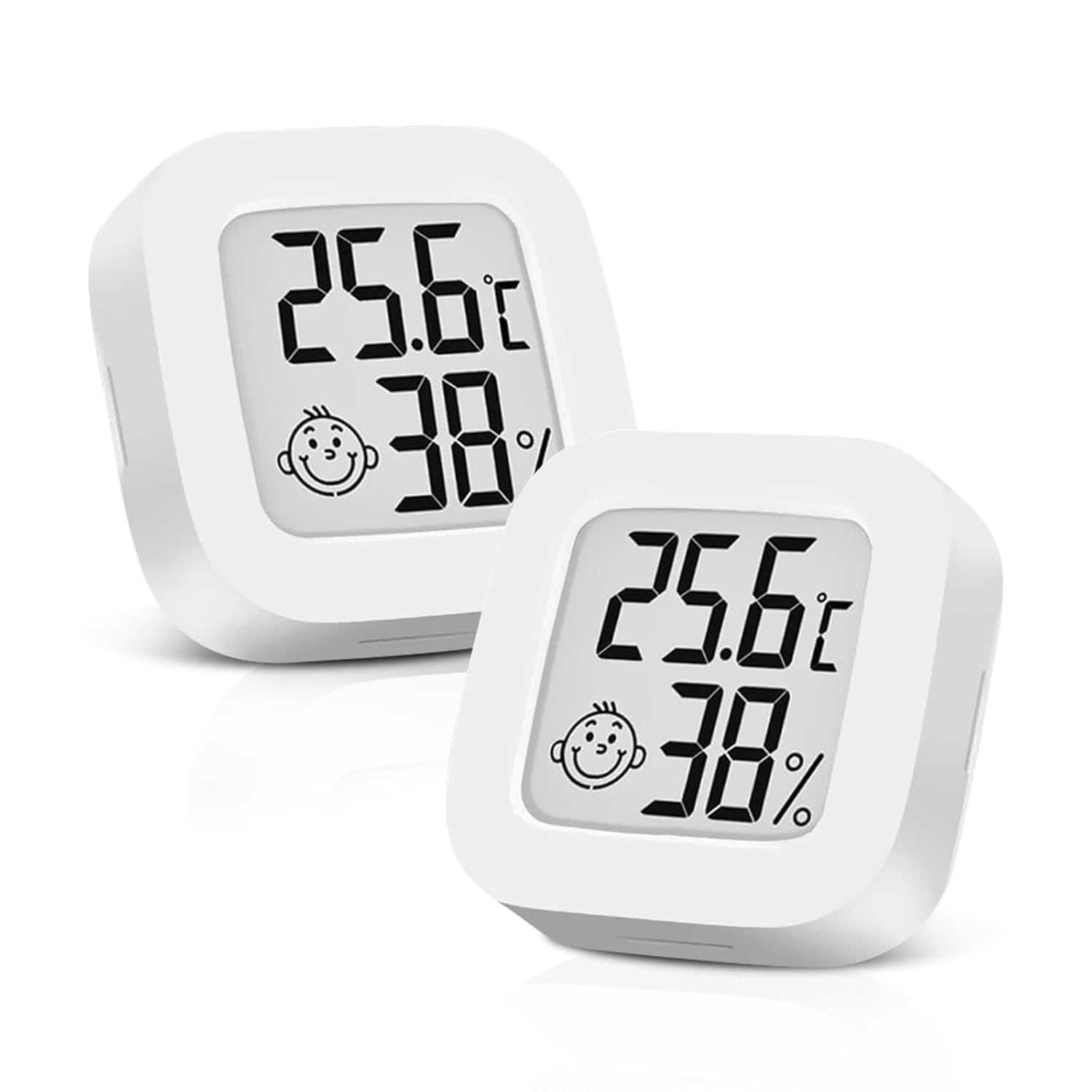 Set Mit 2 Digitalen Hygrometern Mit Thermometer – Hochpräzise Mini-messgeräte Für Den Innenbereich, Kühlschrank Oder Keller – Misst Luftfeuchtigkeit Und Temperatur