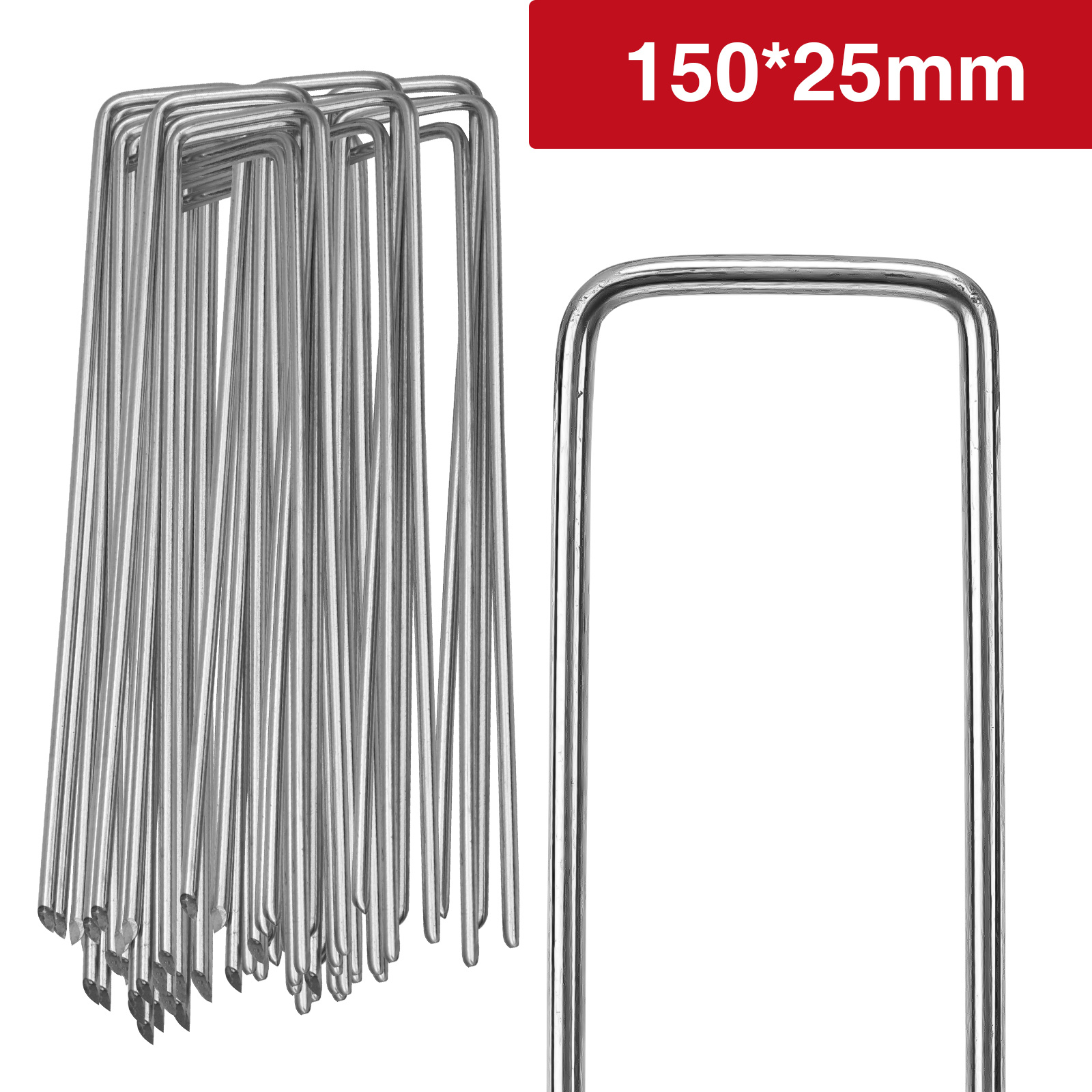 Wolketon 50x Erdanker 15cm Verzinkt Bodenanker Gartenvlies Zeltheringe Garten Zeltanker