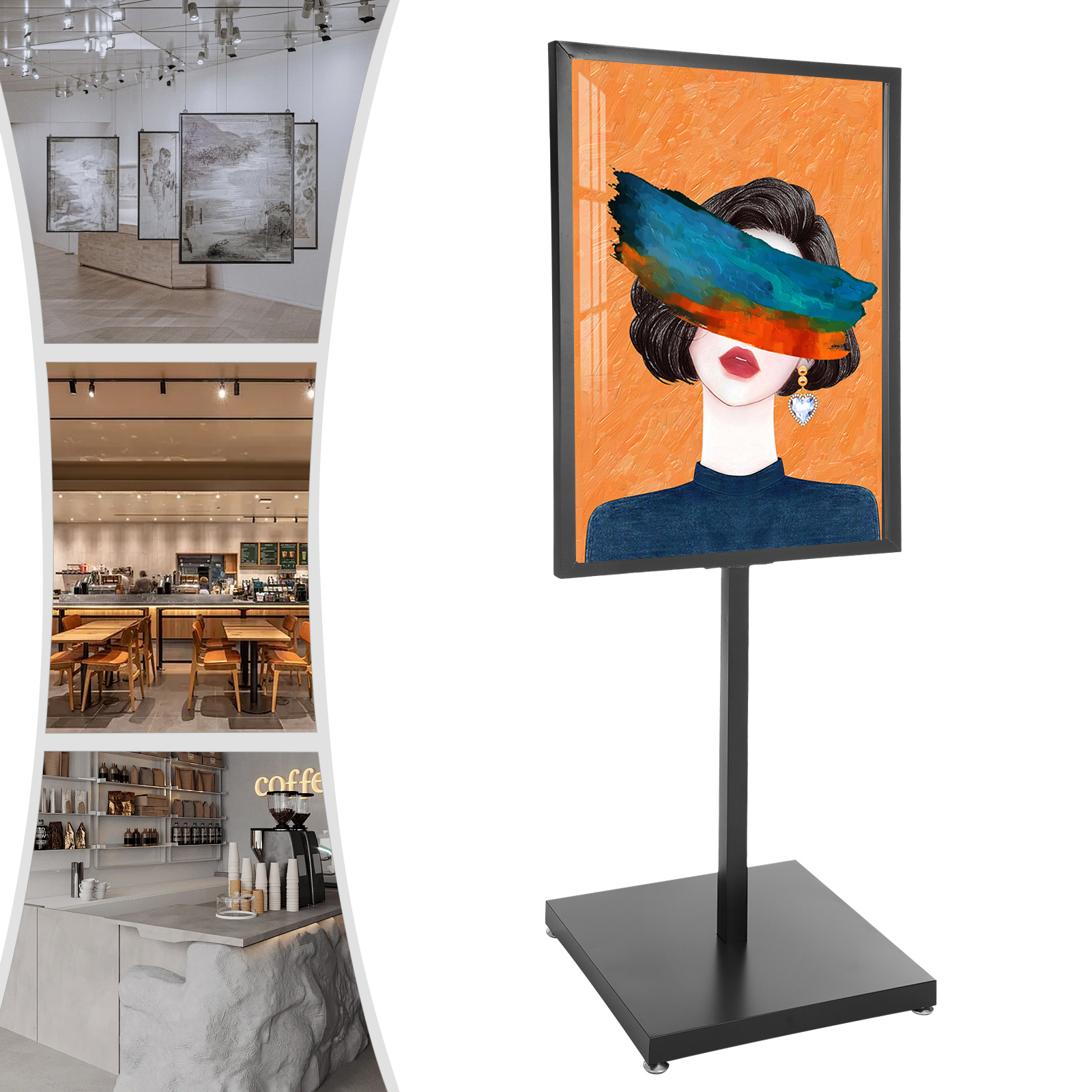 Yissale-bodenständer Für Plakate Und Schilder - Freistehender Posterhalter Für Werbung Und Aushänge, Geeignet Für 5 Mm Dicke Plakate, Ideal Für Einkaufszentren, Supermärkte, Restaurants, Hotels Und Ca