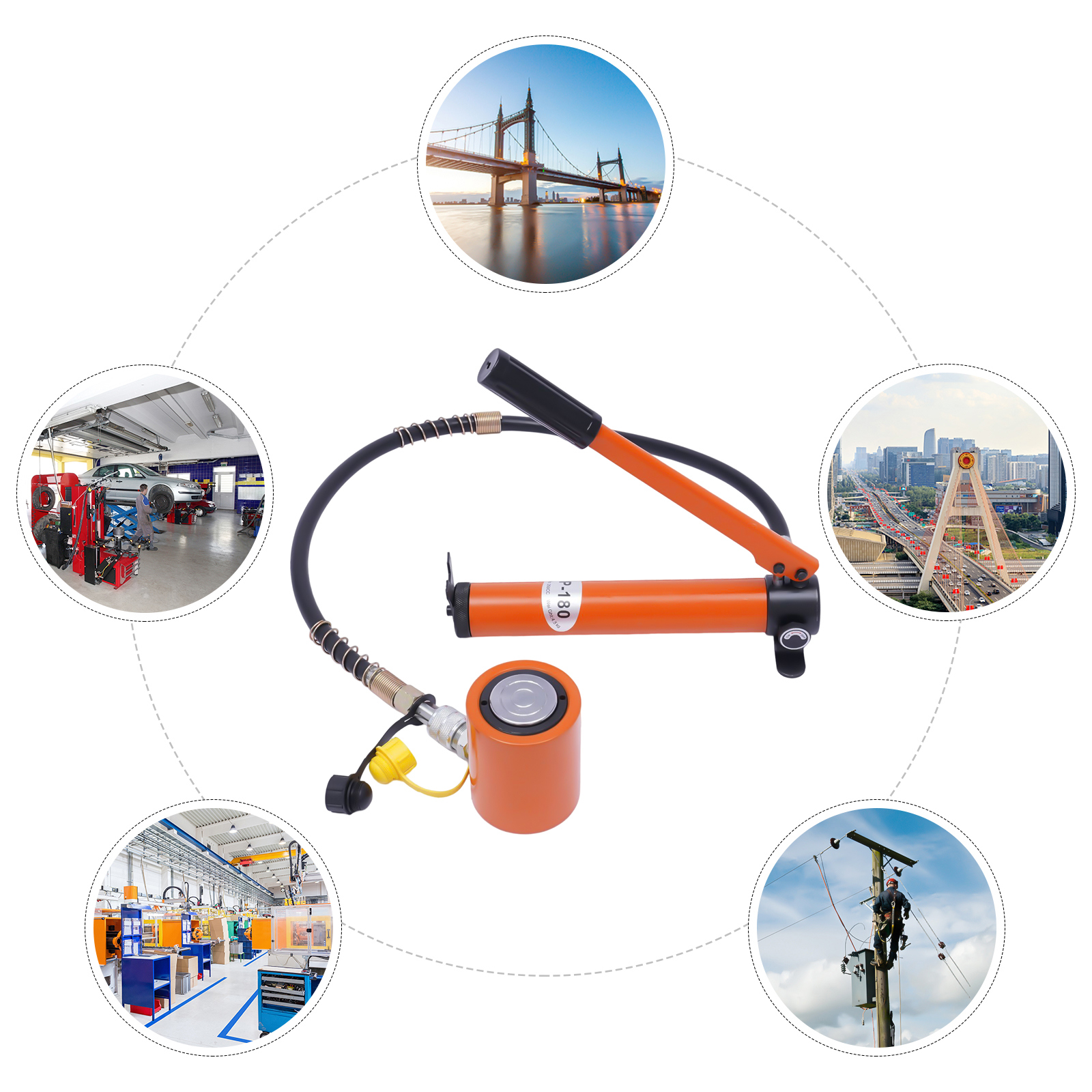 Yissale-hydraulikpumpen-set Mit Hydraulikzylinder - Handbetriebene Hydraulikpumpe Für Heben, Biegen, Richten, Scheren Und Montage, Vielseitig Einsetzbar Mit Stanzen, Schneidemaschinen Und Zangen, Leis