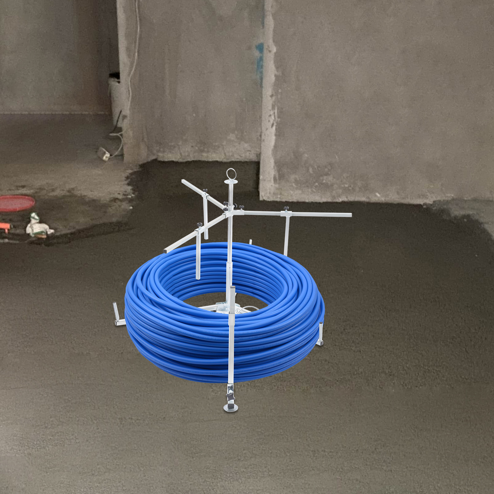 Yissale-spender Für Verzinkte Fußbodenheizungsschläuche Schlauchaufroller Für Fußbodenheizungen Spender Für Schlauchrollen Freistehendes Modell 200 Kg/440,92 Lb Mit Aufbewahrungstasche