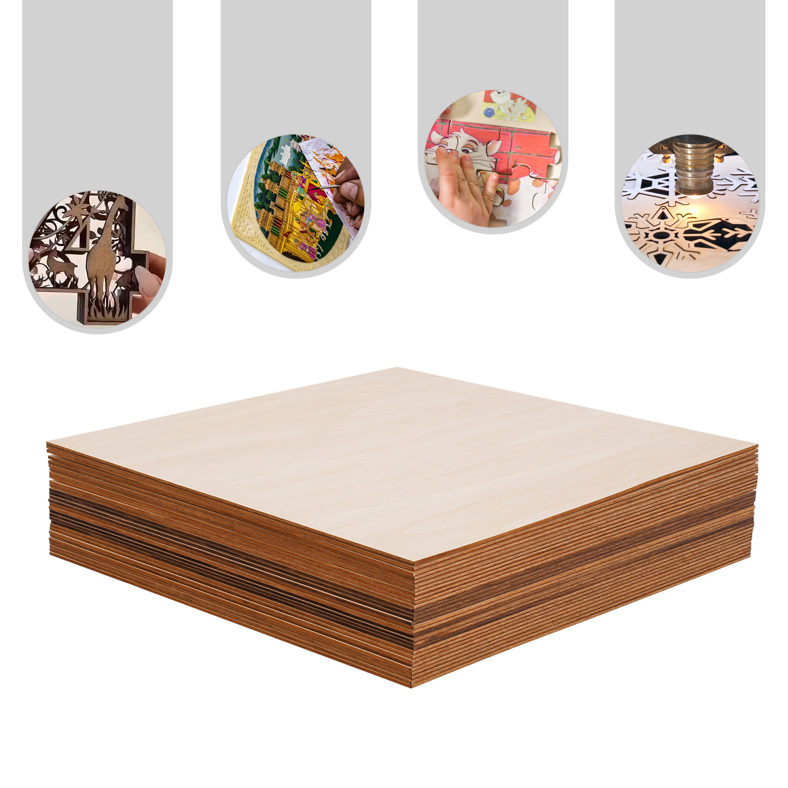 Yissale-30 Bretter Aus Lärchenholz, Quadratische Bretter Aus Lärchenholz, Maße 40 × 40 Cm, Verwendet Für Malerei Und Bildhauerei.