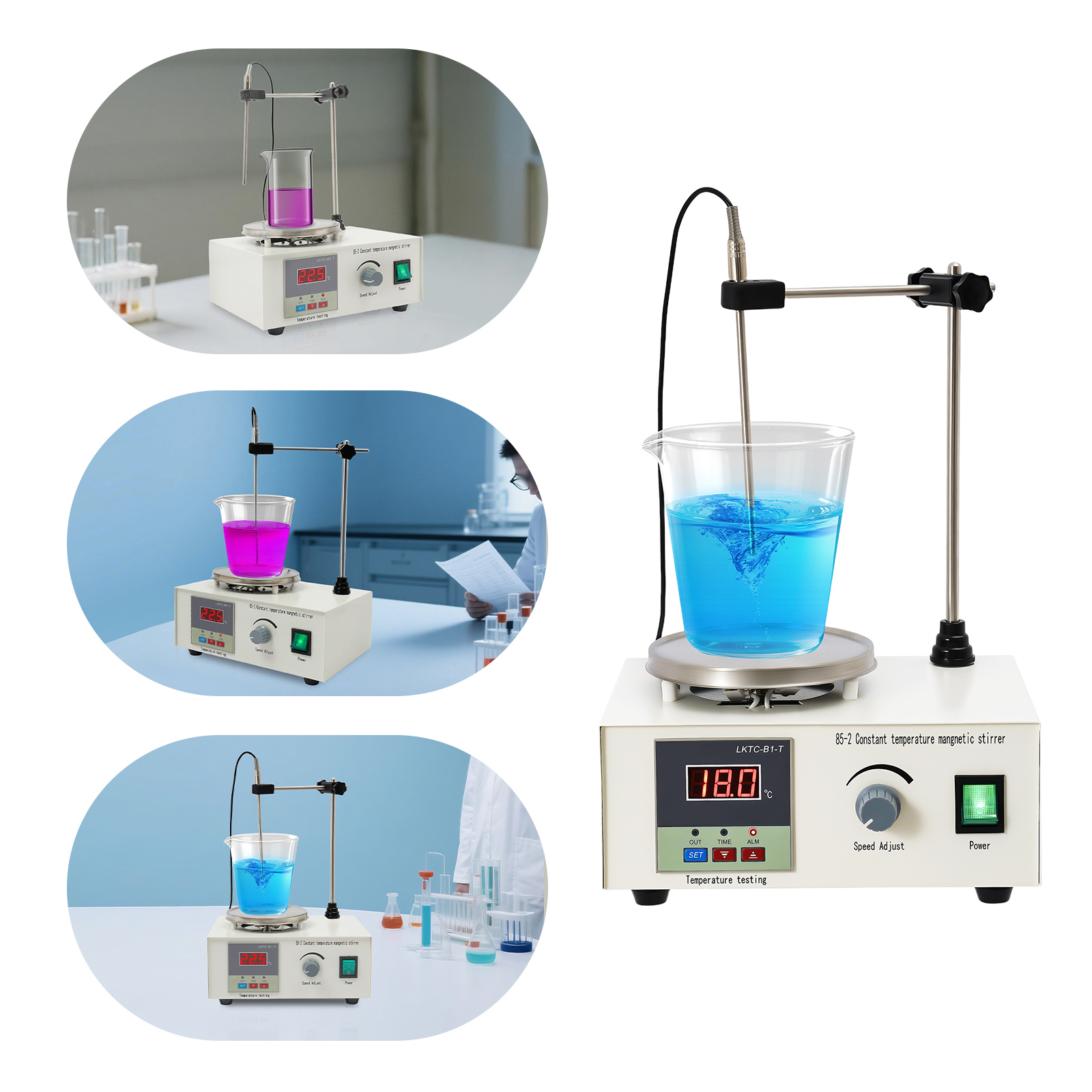 Yissale-digitaler Magnetrührer - 2000 Ml Fassungsvermögen, Präzisionslabormischer Mit Einstellbarer Drehzahl, Ideal Für Forschungsinstitute, Pharmafabriken, Schulen Und Homebrewing, Leise Und Zuverläs