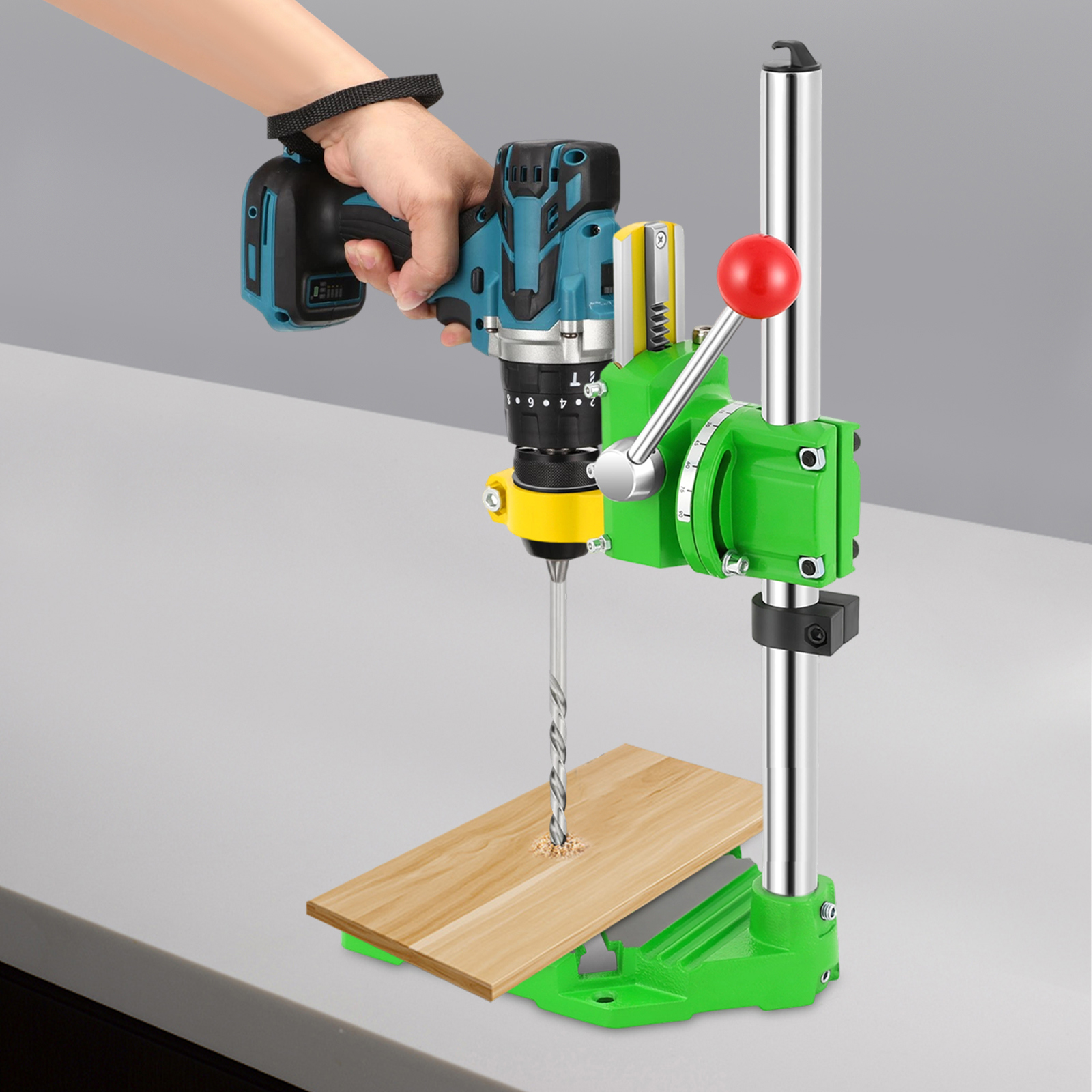 Yissale-bohrständer Für Handbohrmaschinen - Tisch-bohrständer Mit Klemmhalterung Und Verstellbarem Arbeitstisch, Ideal Für Werkstatt, Hobby Und Produktion, Geeignet Für Metall-, Holz- Und Kunststoffbe