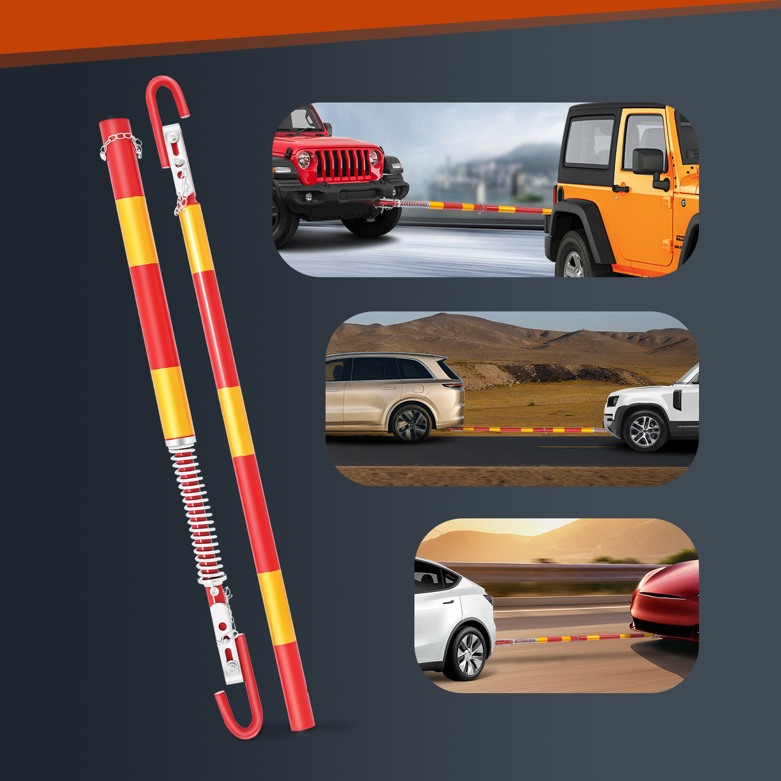 Yissale-abschleppstange 5 Tonnen - Robuste Zugstange Für Pkw, Suv, Geländewagen Und Kleinbusse, Geeignet Für Werkstatt, Haushalt Und Betrieb, Sicher Und Einfach Zu Verwenden
