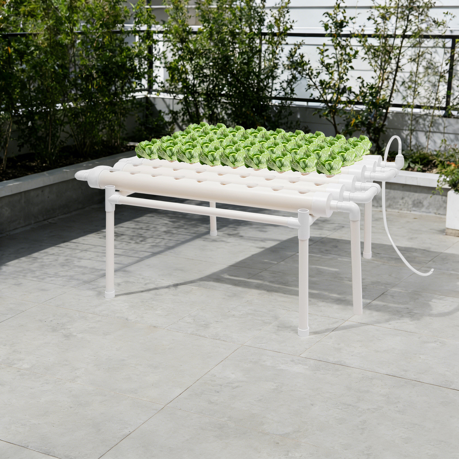 Yissale-hydrokultur-set, 1 Schicht, 54 Pflanzen, Pvc-hydrokulturschlauch, 6 Schläuche, Hydrokultursystem, Wasserkultursystem, Gartensystem Für Blattgemüse