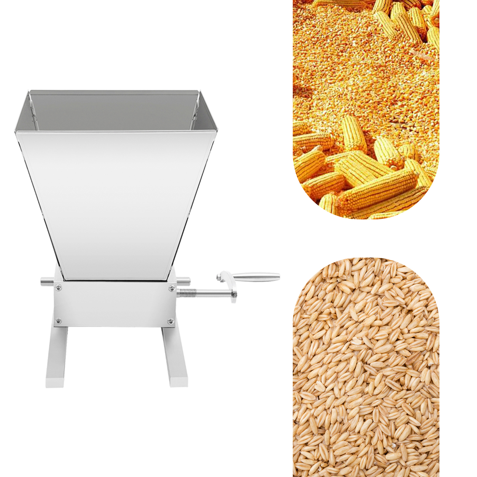 Yissale-getreidemühle, 4 L, Manuelle Getreidemühle, Malzmühle Mit 2 Verstellbaren Rädern