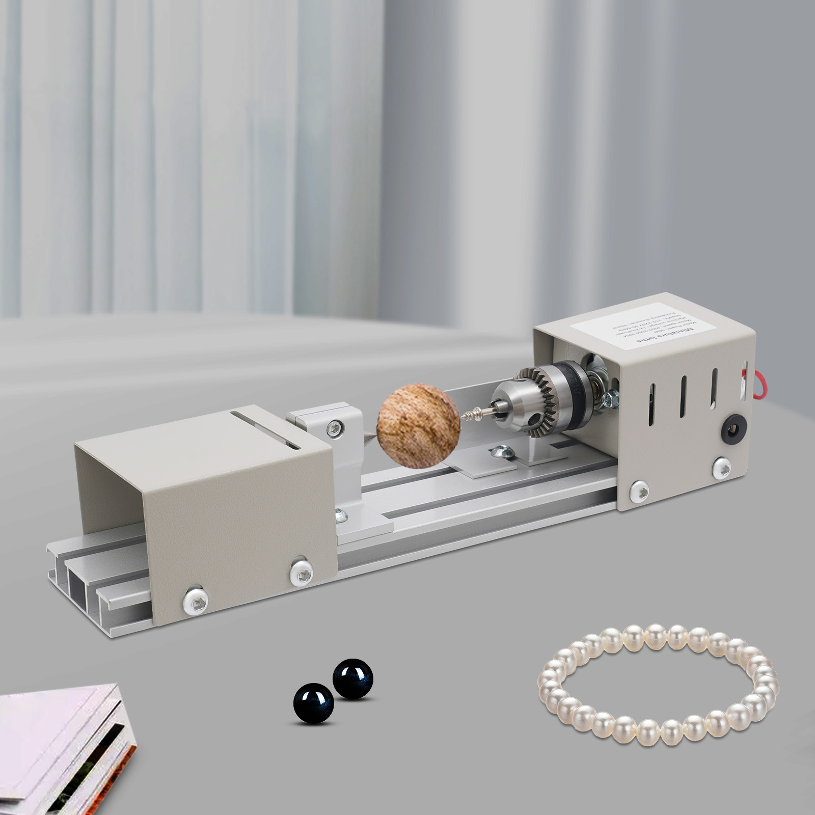 Yissale-mini-drehmaschine Mit Variabler Drehzahl - Kompakte Holz-drechselmaschine Für Tischwerkstatt Und Diy, Perfekt Zum Drechseln Von Holz, Gebetsperlen Und Bodhi-perlen, Geeignet Zum Polieren
