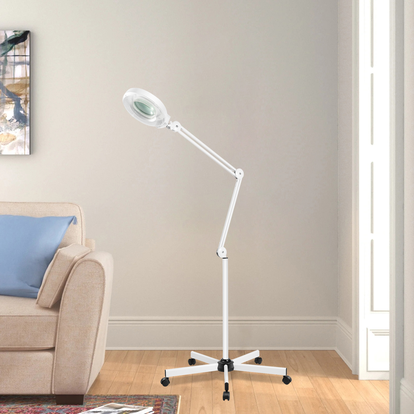 Yissale-8-fache Vergrößerungslampe Mit Led-licht Und Verstellbarem Schwenkarm - Beleuchtete Lupe Für Kosmetik, Zahnmedizin, Handarbeit & Lesen