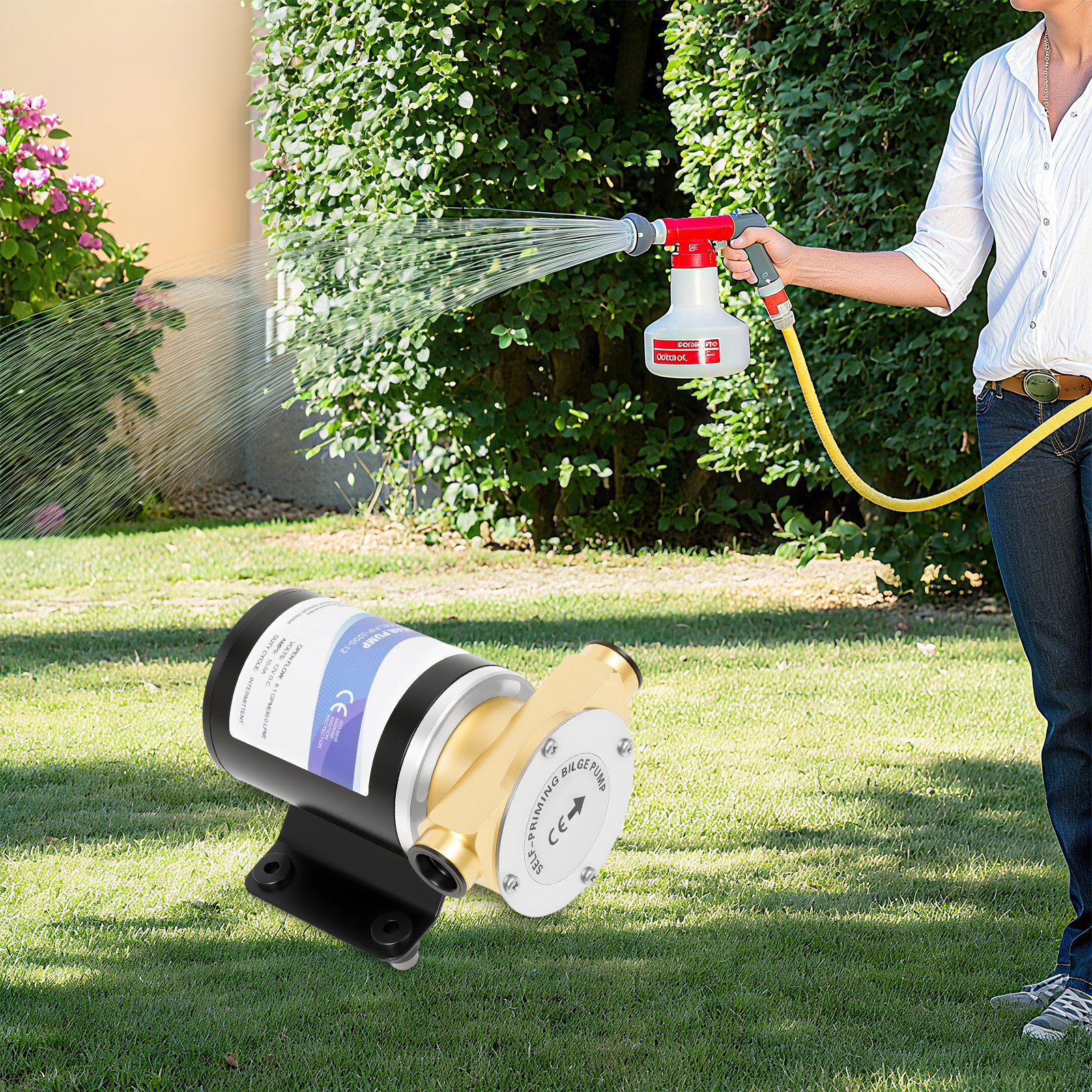 Yissale-leistungsstarke Wasserpumpe Für Bewässerung Und Entwässerung - Vielseitige Tauch- / Gartenpumpe Für Sprinkleranlagen, Teiche, Regenfässer Und Bootsböden, Geeignet Für Haus Und Garten