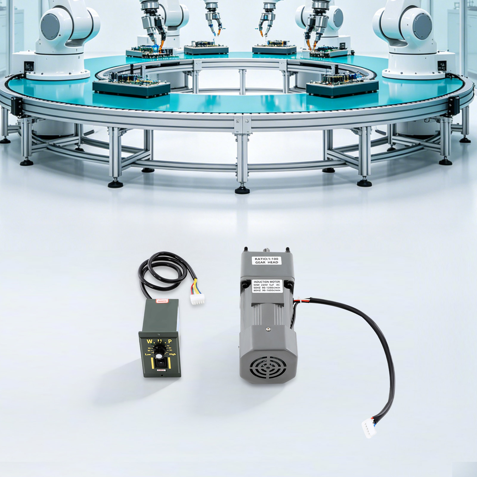 Yissale-getriebemotor Mit Drehzahlregler - Leistungsstarker Drehstrom-getriebemotor Für Cnc-maschinen, Produktionsstraßen Und Verpackungsanlagen, Geeignet Für Druck-, Textil- Und Lebensmittelindustrie