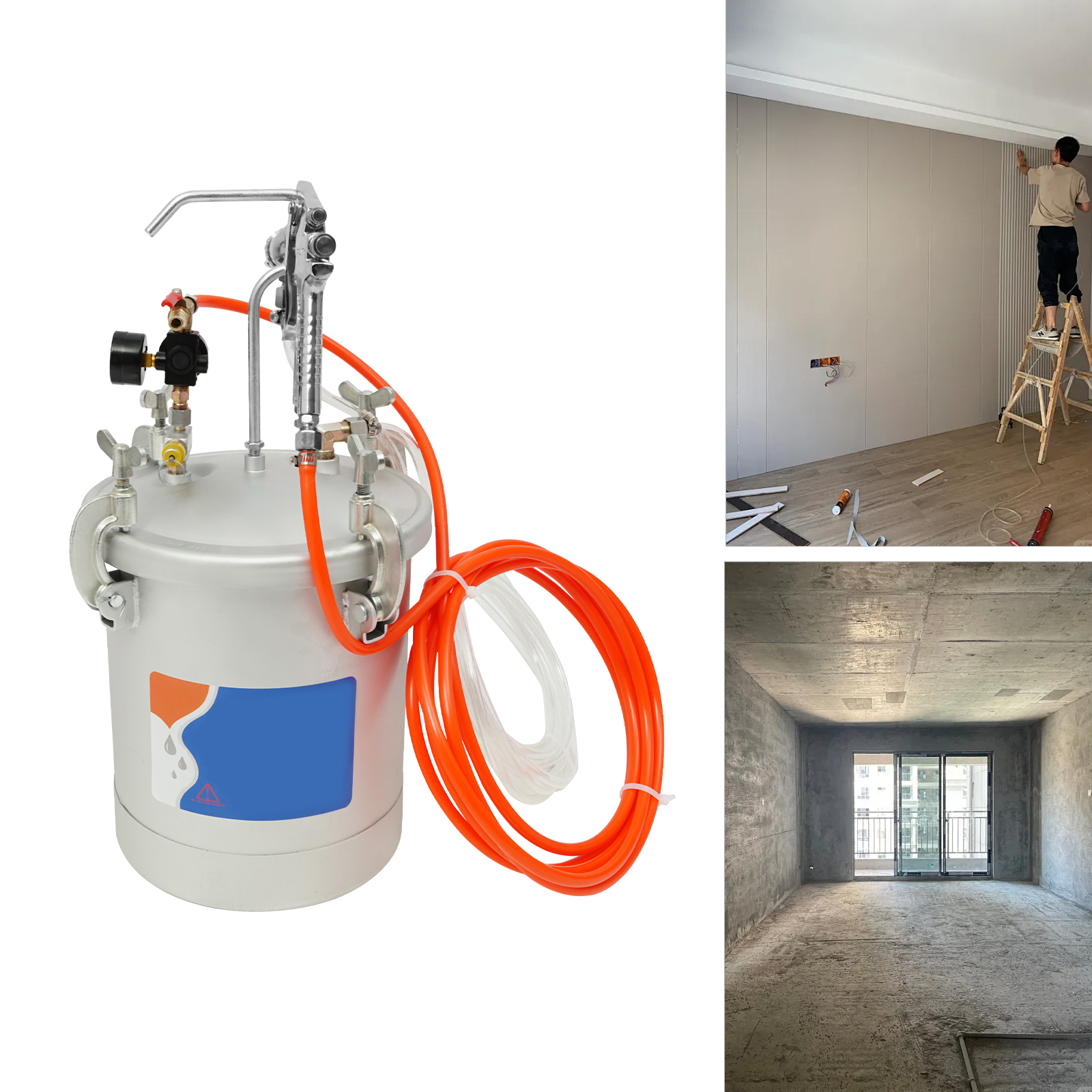 Yissale-lackierpistole 10 L Druckbehälter 60 Psi Farbspritzgerät Mit Farbbehälter Und Lackierpistole Lackierpistole 3 Mm Düse Farbsprühsystem Farbsprühsystem Zum Auftragen Von Aquarellfarben