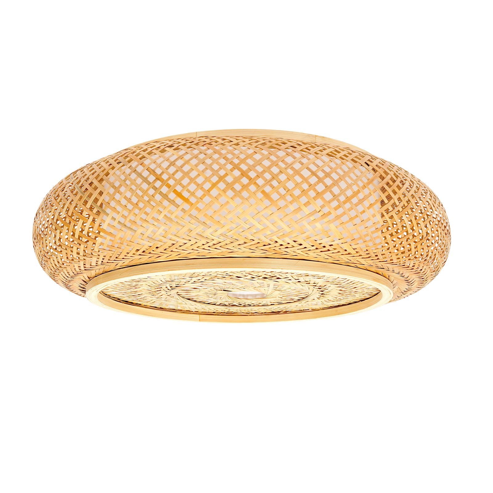 Yissale-rattan-deckenleuchte - Handgeflochtene Bambus-deckenlampe Im Natürlichen Design, Geeignet Für Wohnzimmer, Schlafzimmer, Flur, Café Und Terrasse, Ideal Für Räume Mit Niedrigen Decken (ca. 10–15