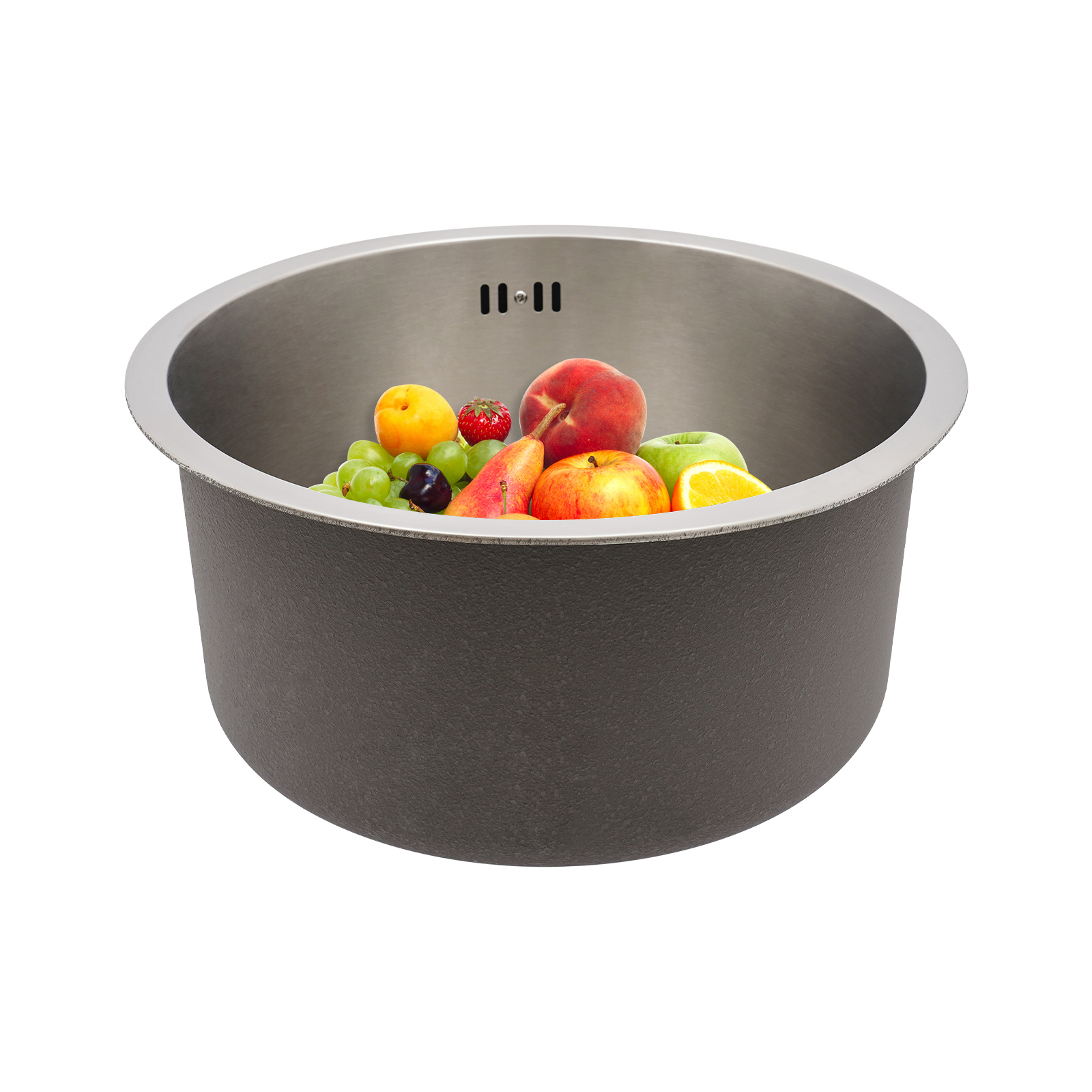 Yissale-36,5 Cm Edelstahl-rundspüle Edelstahl-küchenspüle Einbauspüle Edelstahl-wohnwagen-spüle