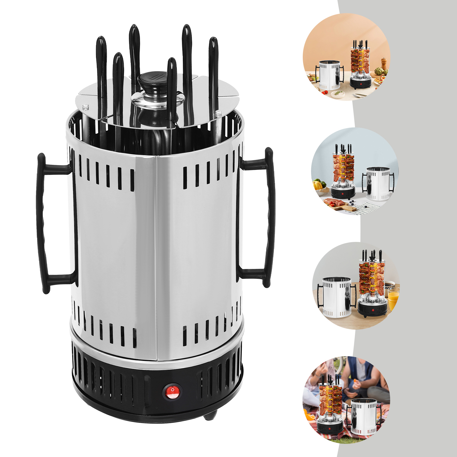 Yissale-rotisserie-grill Mit 6 Spindeln Elektrischer Drehgrill Elektrischer Vertikalgrill
