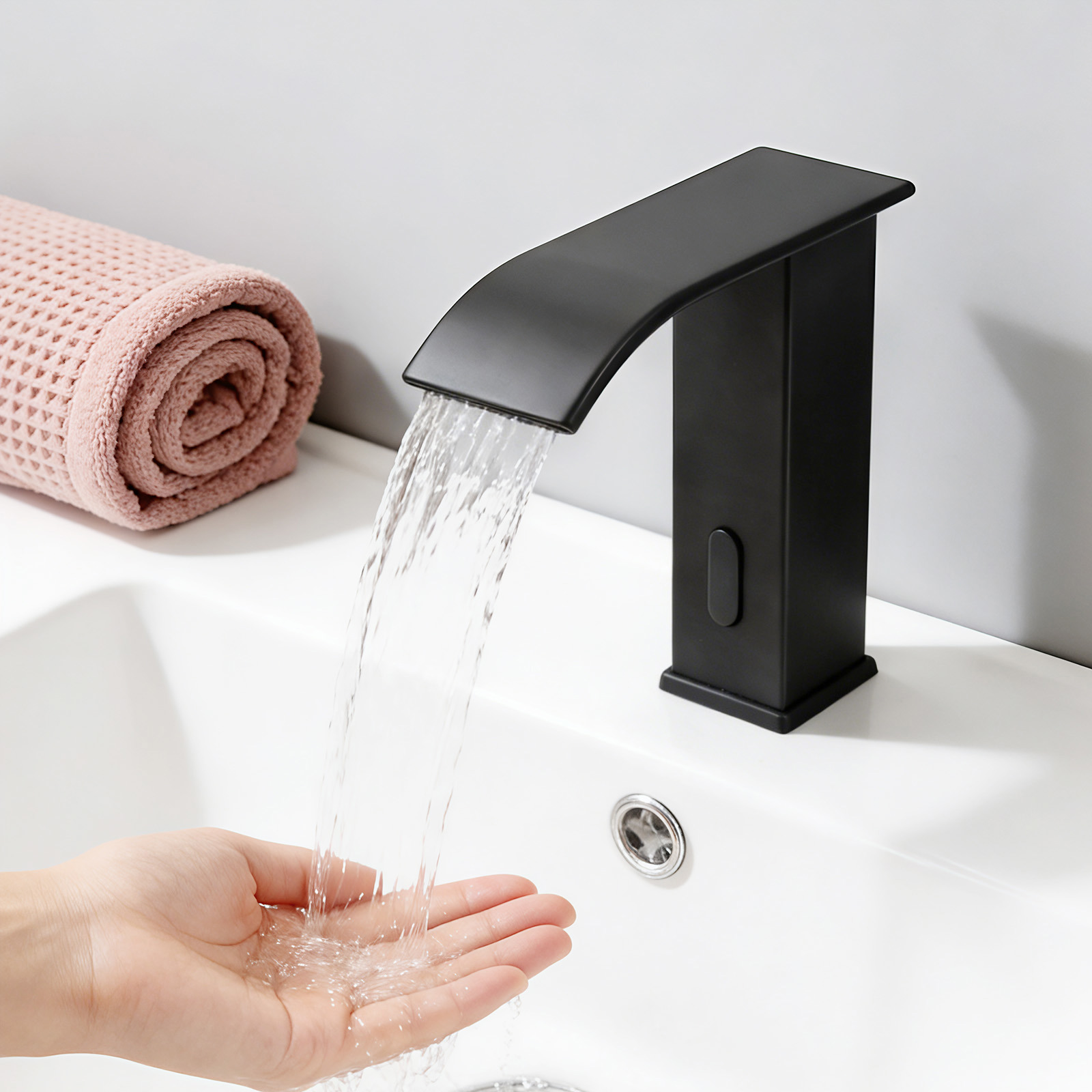 Yissale-schwarz Infrarot-sensor Waschbecken Wasserhahn Bad Einhandmischer