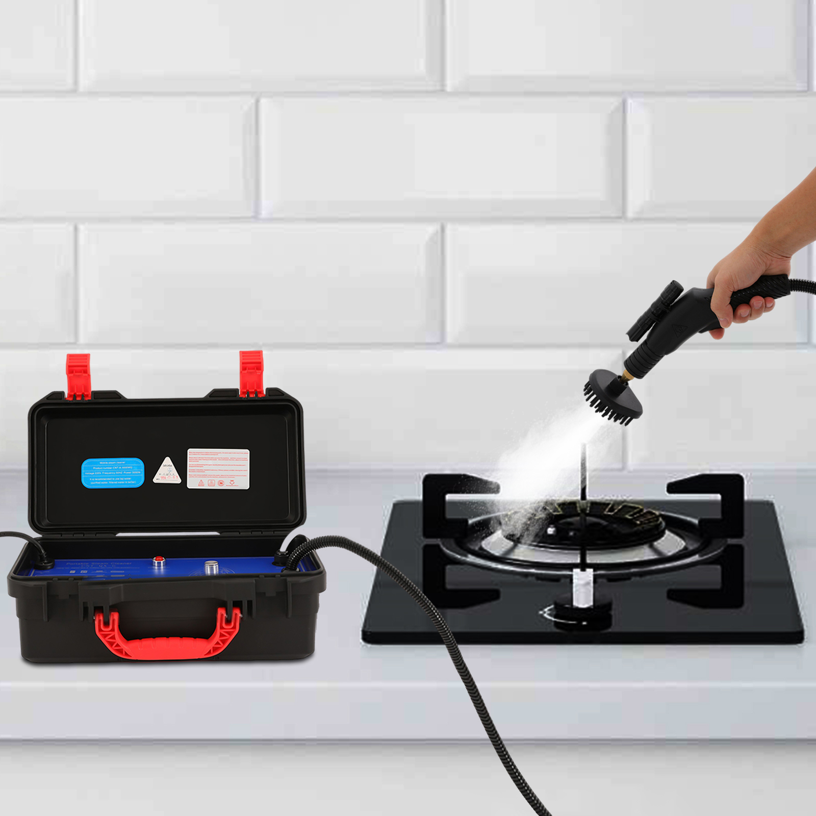 Yissale-3000w Dampfreinigungsmaschine - Vielseitiger Heißdampfreiniger Für Küche, Haushalt Und Auto, Entfernt Fett, Flecken Und Schmutz Von Herd, Dunstabzug, Klimaanlage, Boden Und Mehr