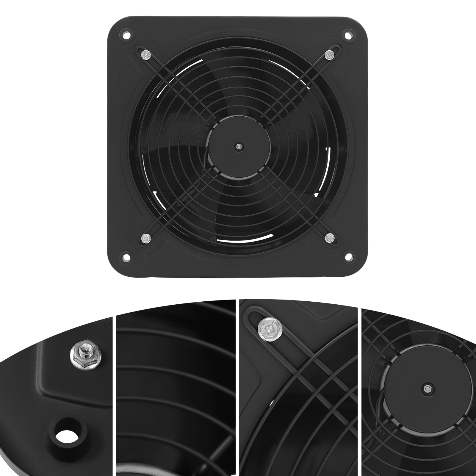 Yissale-wand-abluftventilator, 220 V Ac, 2850 M³/h, Haushalts-abluftventilator, Abluftventilator, Für Badezimmer, Küche, Garage, 35 X 35 X 13 Cm (schwarz)