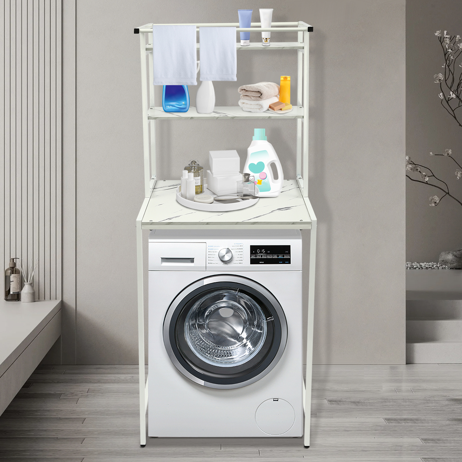 Yissale-toilettenregal, Badezimmerregal, Waschmaschinenregal,badezimmerregal Mit 3 Ebenen